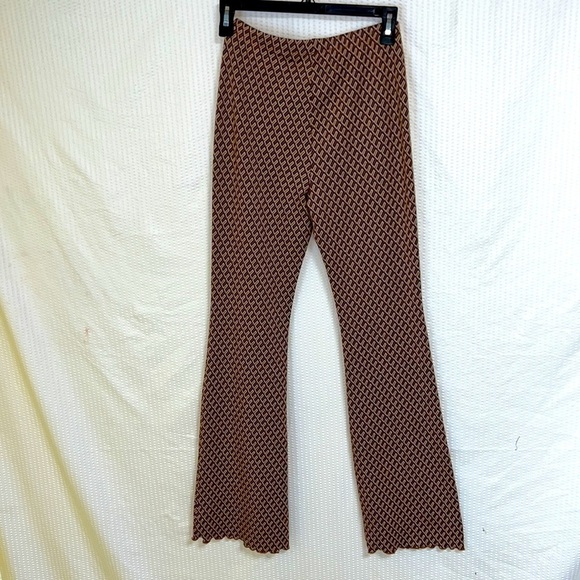 Elodie Flare Brown Geo Print Knit Leggings Pants - Size X Small, NWT - Picture 5 of 12